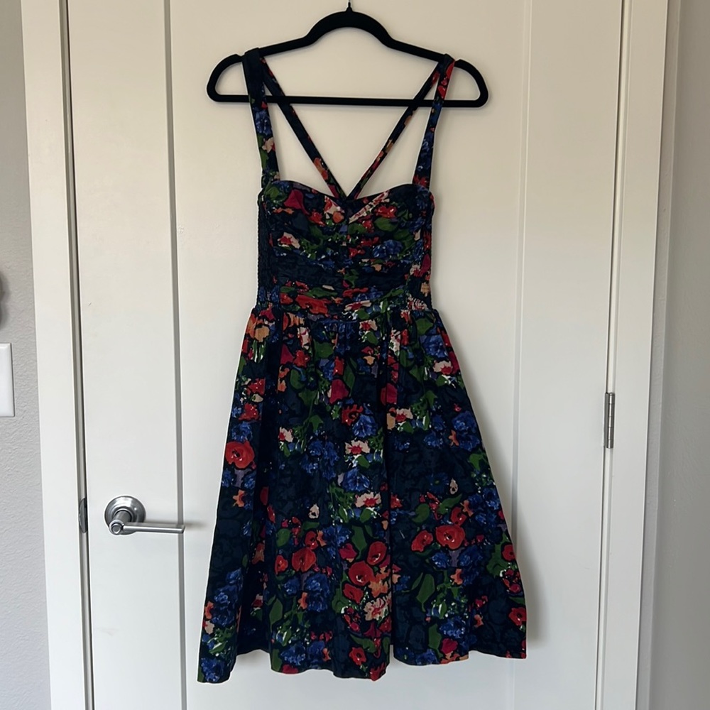 Anthropologie Corduroy Floral Dress